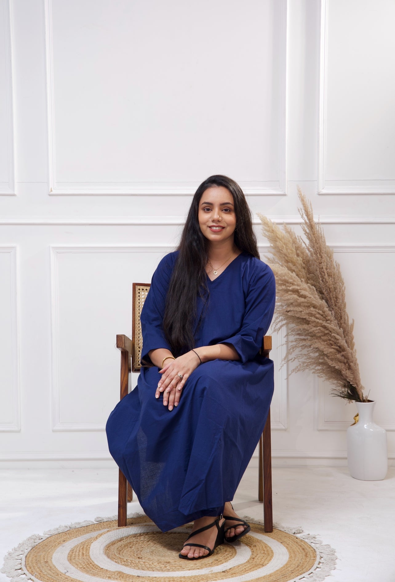 Neel Gagan – Navy Blue Kurta Set in Pure Cotton