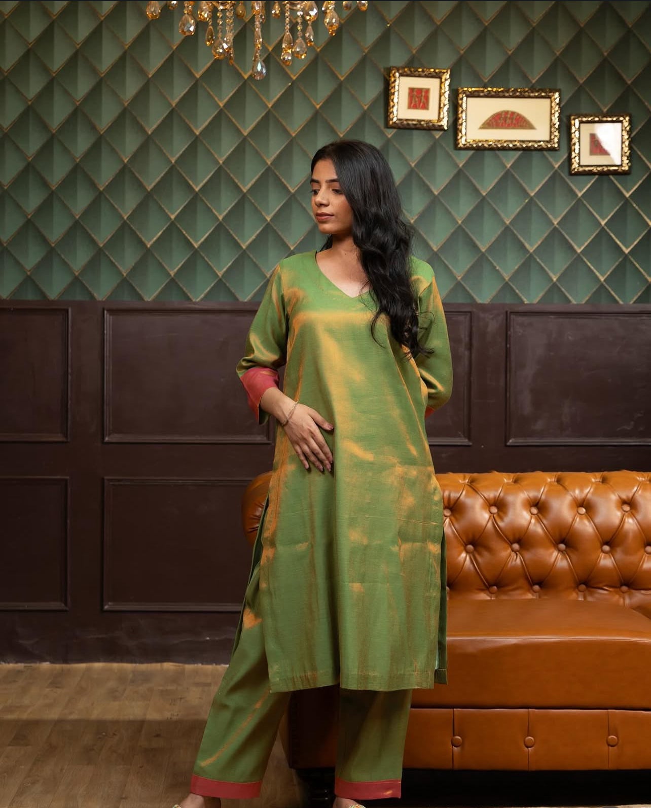 Taara – Green Handwoven Kurta Set