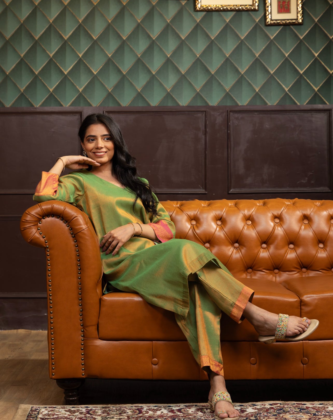 Taara – Green Handwoven Kurta Set