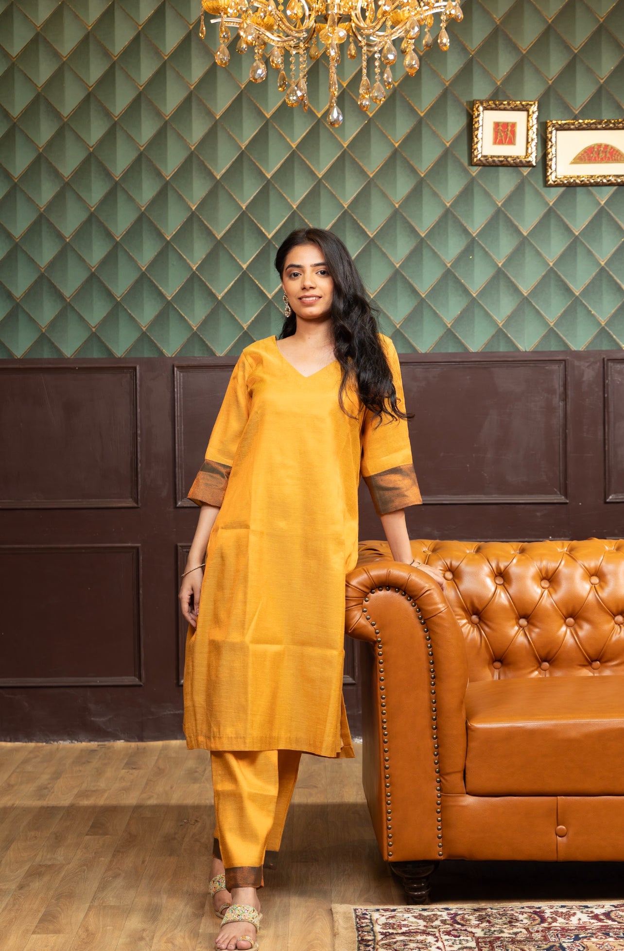 Sona – Yellow Handwoven Kurta Set