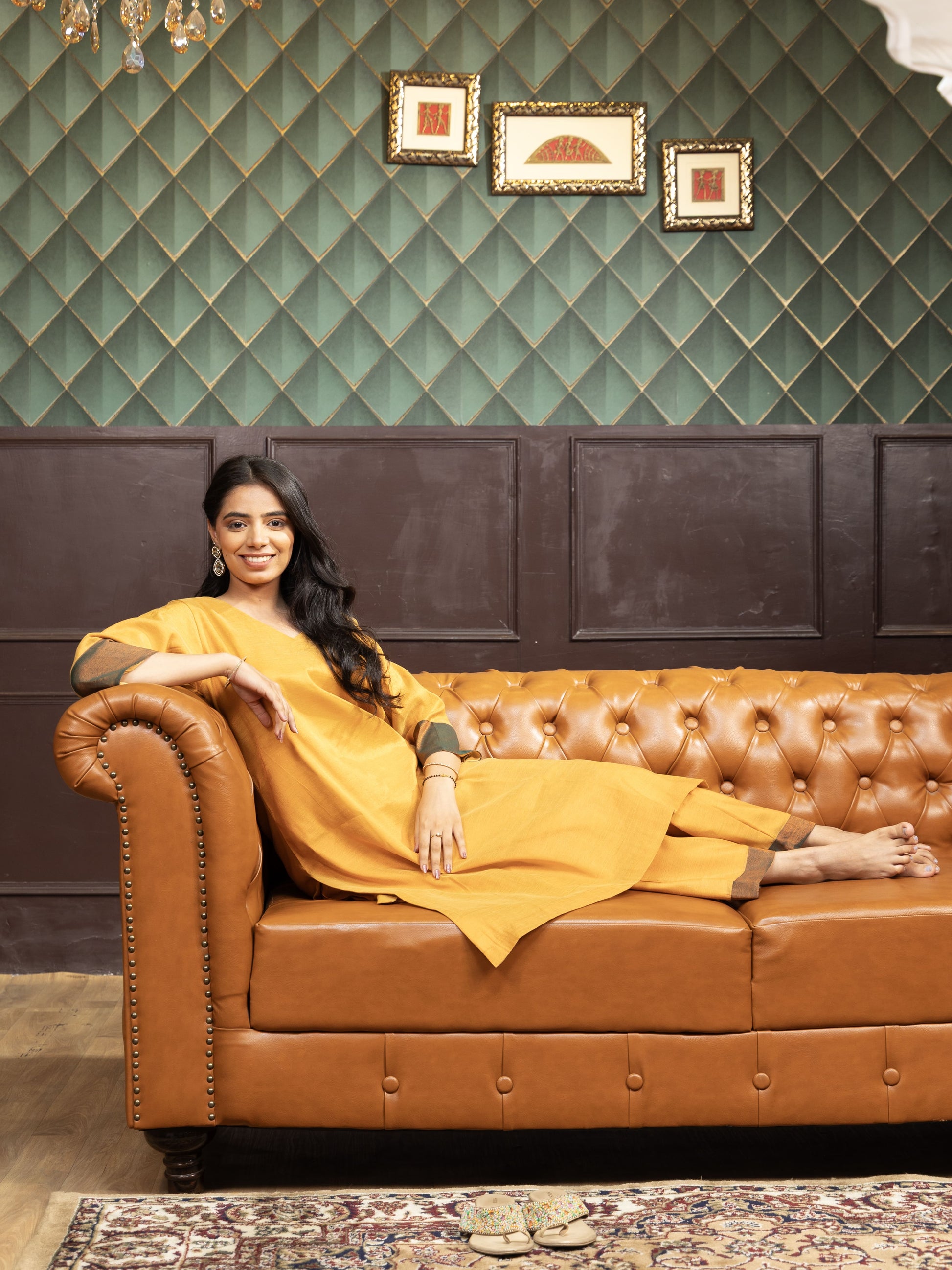 Sona – Yellow Handwoven Kurta Set
